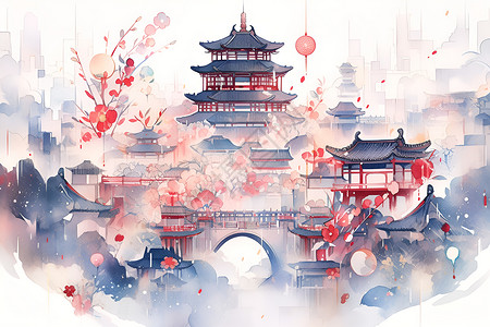 中国新年庆典背景图片