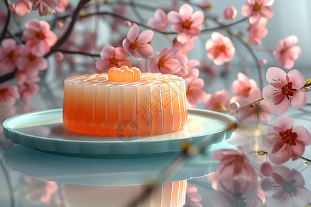 中秋节美食美味渐变的冰皮月饼插画