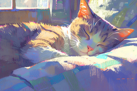 暖阳映照下的小猫背景图片