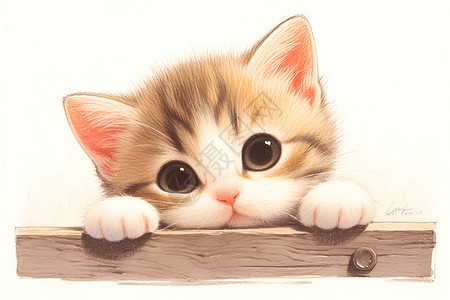 可爱的英短小猫背景图片