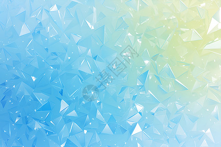 蓝色冰块群几何花纹玻璃质感的背景插画