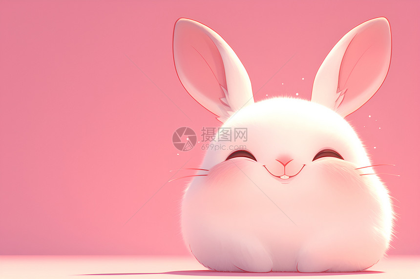 甜甜的棉花糖兔图片