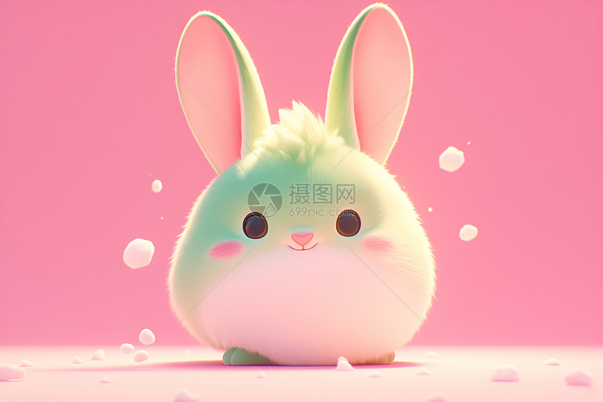 粉嫩可爱的兔子图片