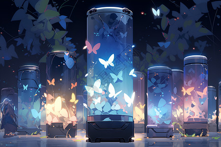 电池中的蝴蝶背景图片