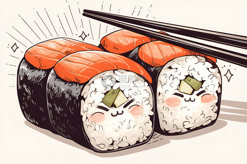 可爱寿司图片