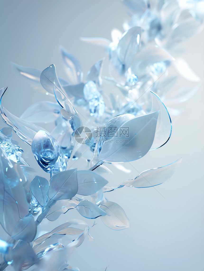 优雅的蓝色花朵图片