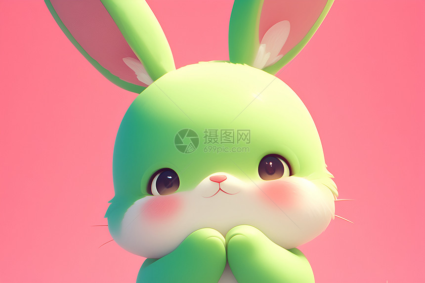 绿色兔子图片