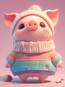 穿着可爱的小猪背景图片