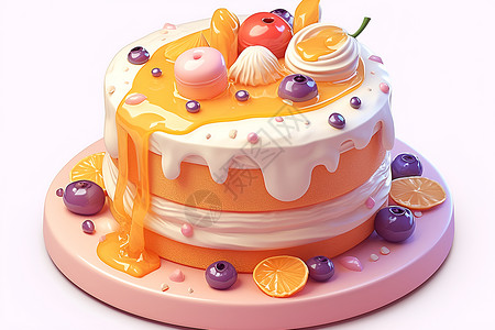 卡通风格的蛋糕背景图片