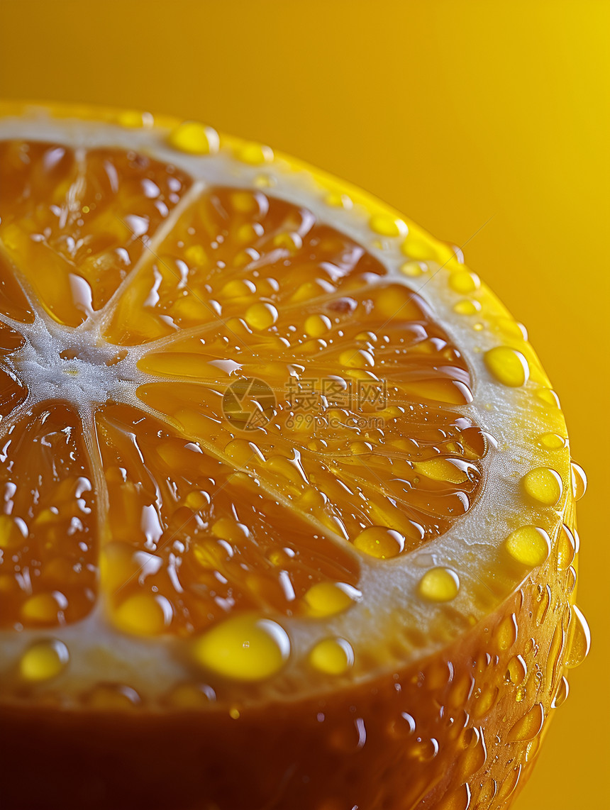 水滴覆盖的橙子图片
