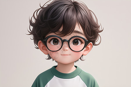戴眼镜的少年背景图片