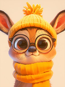 戴眼镜的小鹿背景图片