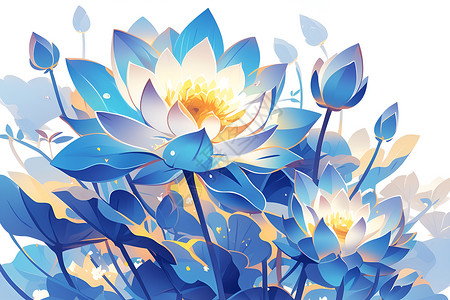 蓝色的莲花背景图片