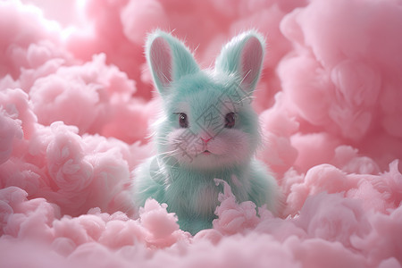 甜蜜棉花糖兔背景图片