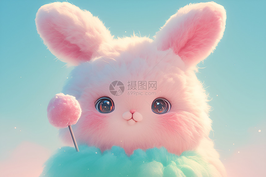 粉红小兔子图片