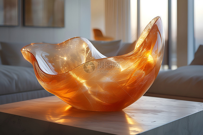 玻璃花瓶的光影奇观图片