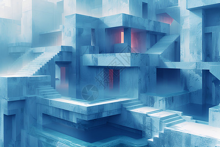水晶立方体建筑背景图片