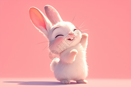 欢乐绒毛兔子背景图片