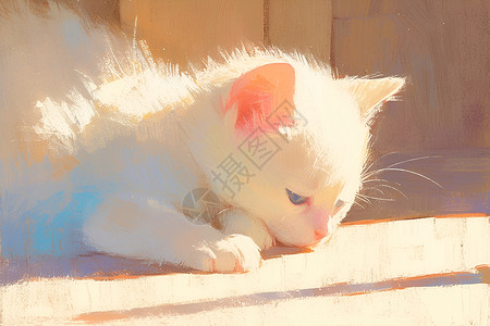 日光浴中的英国短毛猫背景图片