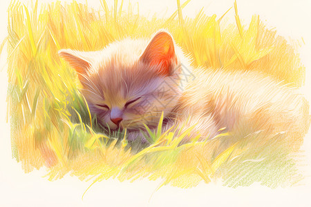 睡着的英国短毛猫背景图片
