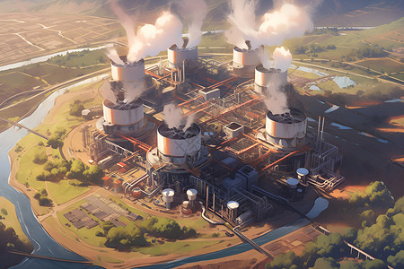 污染气体的工厂背景图片