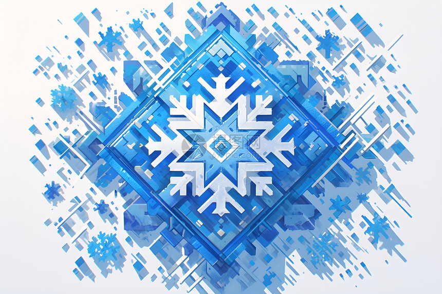 冰雪中的几何艺术图片