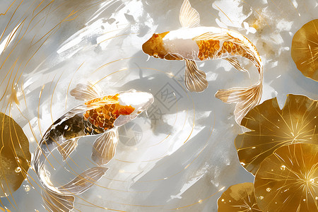 锦鲤戏水背景图片