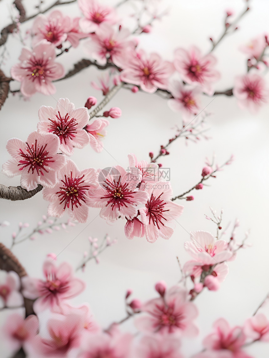 刺绣制成的樱花图片