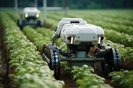 金属机器人农业机器人背景