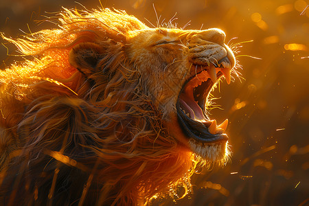 雄狮咆哮背景图片