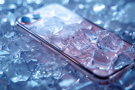 冰与手机背景图片