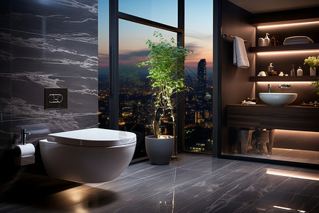 时尚优雅现代卫浴室内景设计图片