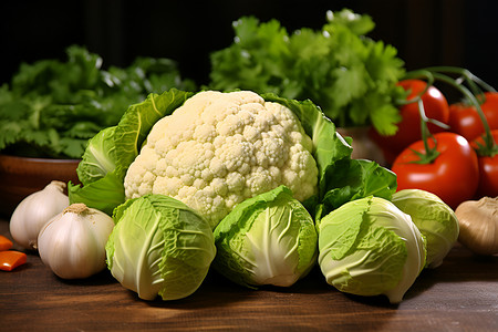 白菜和花菜背景图片