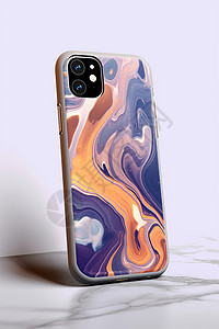 六角暗金属图案彩色的手机壳背景