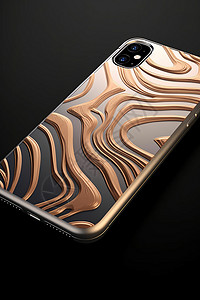 奢华金属质感的精美手机壳背景图片
