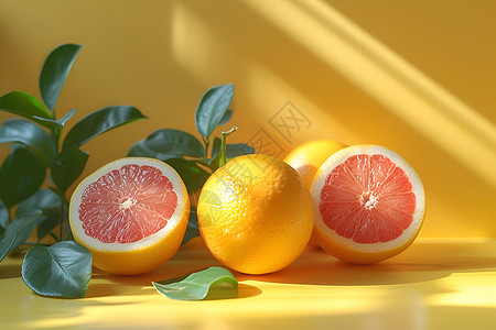 橘子柚子桌面上成熟的柚子背景