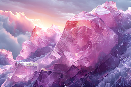 层叠的紫色水晶背景图片