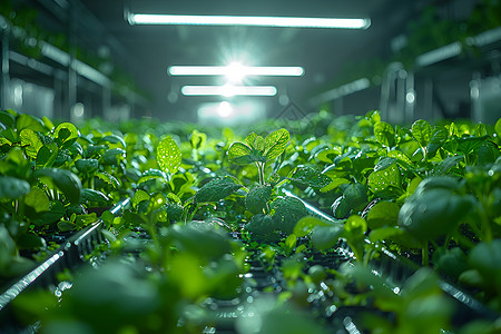 室内种植温室内的蔬菜背景