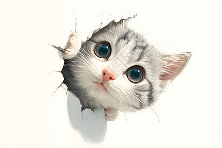 动物动漫调皮的小猫插画