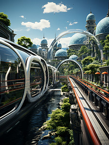 未来高速城市背景图片