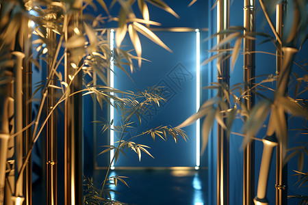 金色竹子金色竹树高清图片