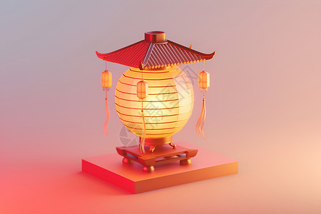 婀娜多姿的中国红灯笼背景图片