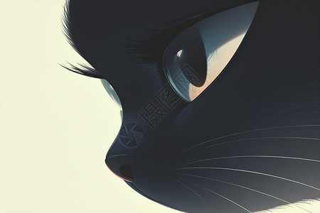 尖锐眼睛猫美丽的阴影猫插画