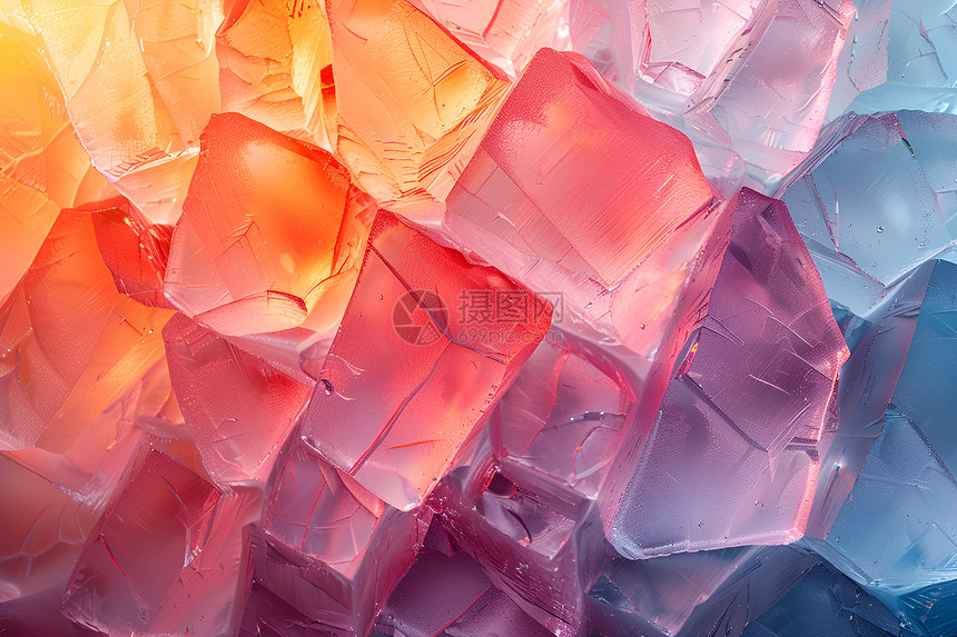 彩色抽象冰雕背景图片