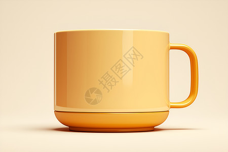 菊花茶杯温暖简约黄色咖啡杯插画