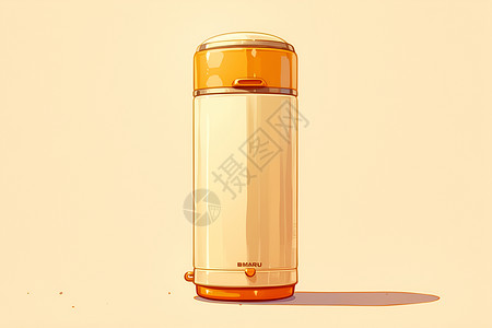 黄白的保温瓶背景图片