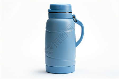 保温水瓶蓝色水瓶背景