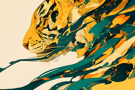 中国传说之虎背景图片