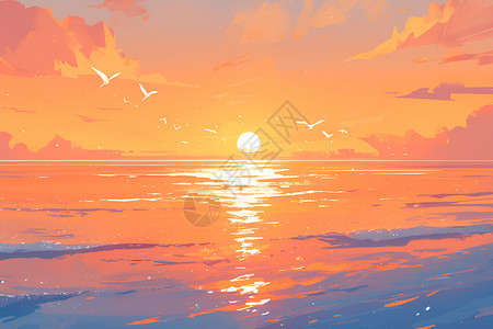 海上的日出背景图片
