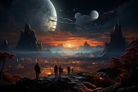 未知星球探险背景图片